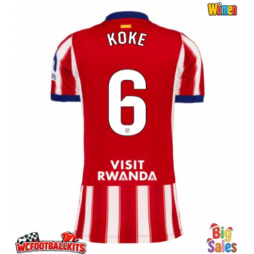 Atletico Madrid Koke #6 Replica Home Stadium Shirt for Women 2026-27 Short Sleeve